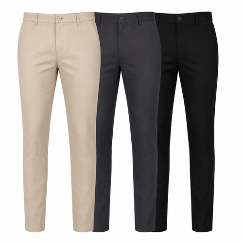 3-Pack Mens Flex Stretch Slim Fit Dress Pants