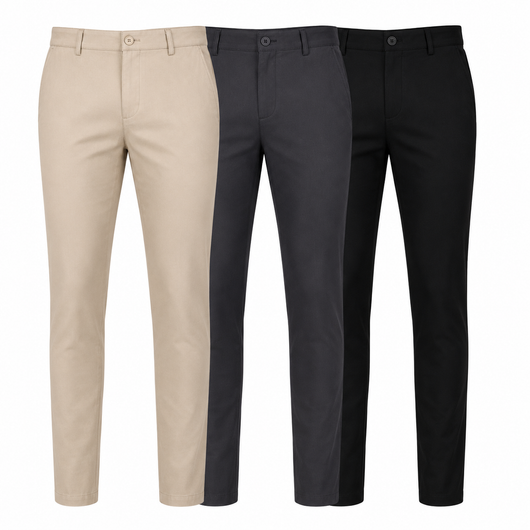 3-Pack Mens Flex Stretch Slim Fit Dress Pants