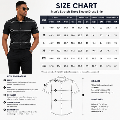 Men's Stretch Short Sleeve Dress Shirt