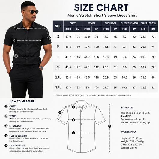 Men's Stretch Short Sleeve Dress Shirt