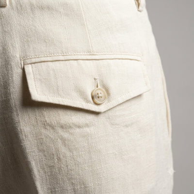 100% Linen Relaxed-Fit Drawstring Trousers