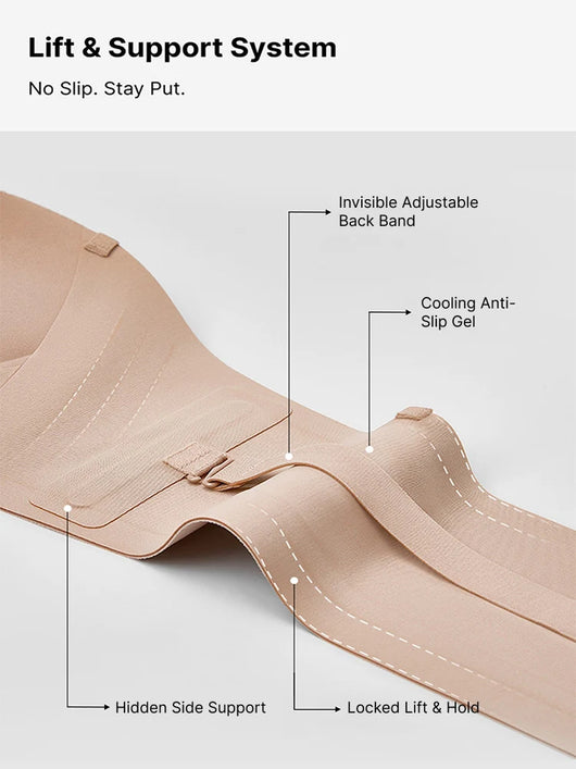 Strapless Front Closure Push Up Bra