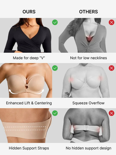 Strapless Front Closure Push Up Bra