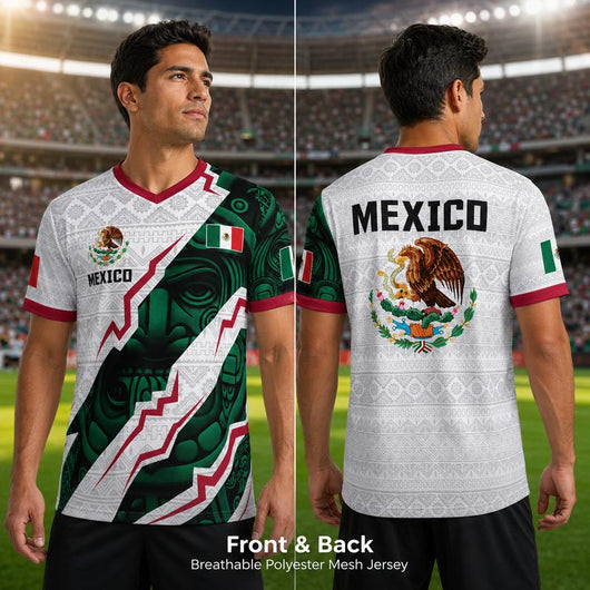 Mexico Aztec V-Neck Soccer Jersey