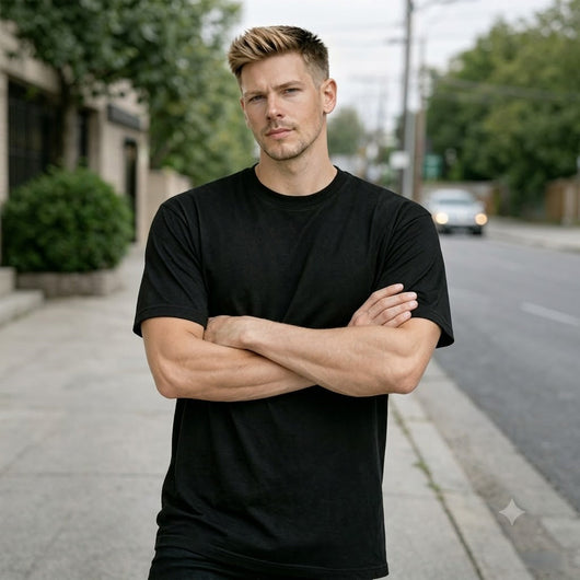 12-Pack Men's Black Crew Neck T-Shirt