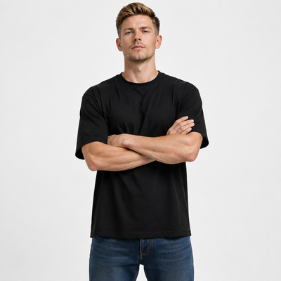 12-Pack Men's Black Crew Neck T-Shirt