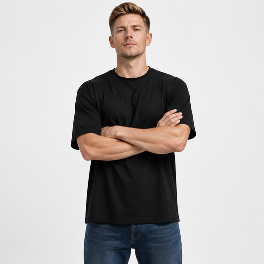 12-Pack Men's Black Crew Neck T-Shirt