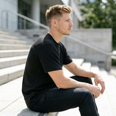 12-Pack Men's Black Crew Neck T-Shirt