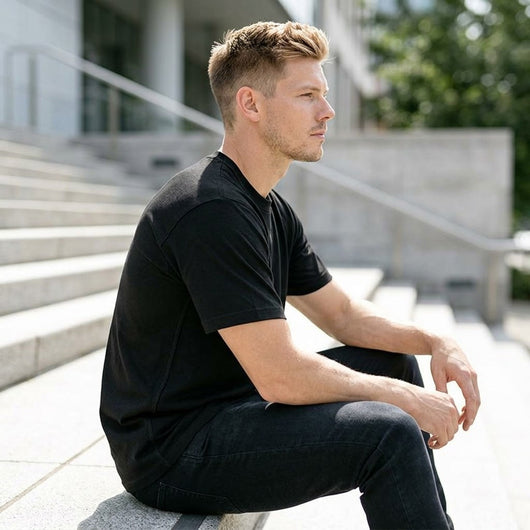 12-Pack Men's Black Crew Neck T-Shirt
