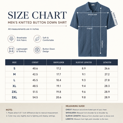 Men's Knitted Button Down Shirt
