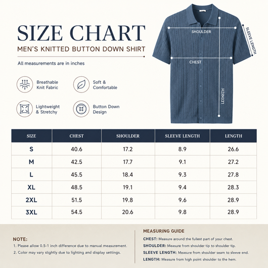 Men's Knitted Button Down Shirt
