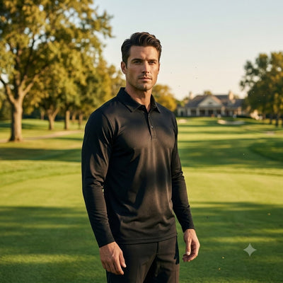 Mens Long Sleeve Golf Polo's 4 Pack