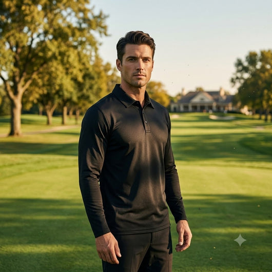 Mens Long Sleeve Golf Polo's 4 Pack