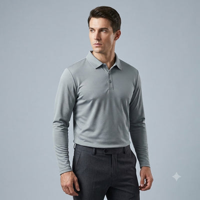 Mens Long Sleeve Golf Polo's 4 Pack