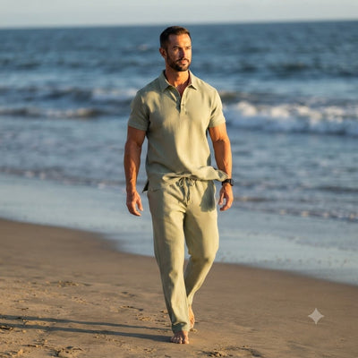 Men’s Linen Beach Two Piece Set