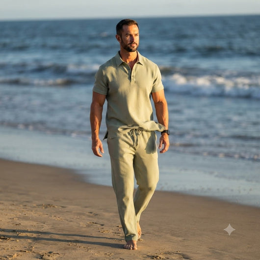 Men’s Linen Beach Two Piece Set