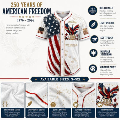America 250th Anniversary Baseball Jersey