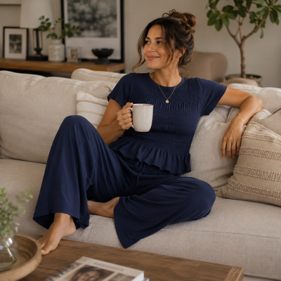 Women’s 2-Piece Smocked Top & Wide-Leg Pants Sets