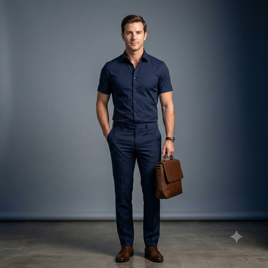 Men's Stretch Short Sleeve Dress Shirt