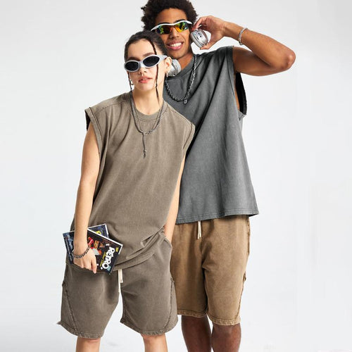 Unisex Acid Wash Tank Tops