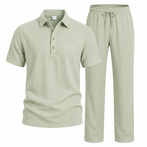 Men’s Linen Beach Two Piece Set