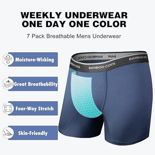 Men's Premium Bamboo Stretch Boxer Briefs 7-Pack