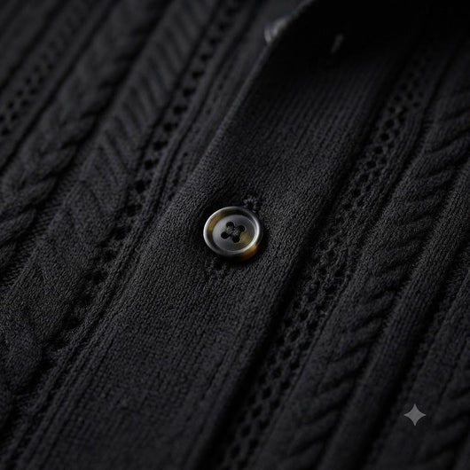 Men's Knitted Button Down Shirt