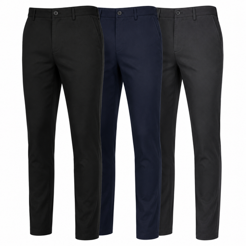 3-Pack Mens Flex Stretch Slim Fit Dress Pants