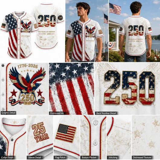 America 250th Anniversary Baseball Jersey