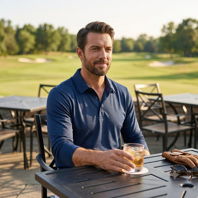 Mens Long Sleeve Golf Polo's 4 Pack