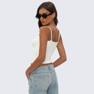 Women's Double-Lined Square Neck Cami Tank Top