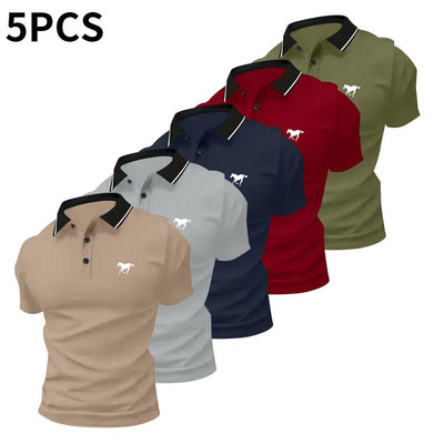5-Pack: Khaki + White + Navy + Red + Olive