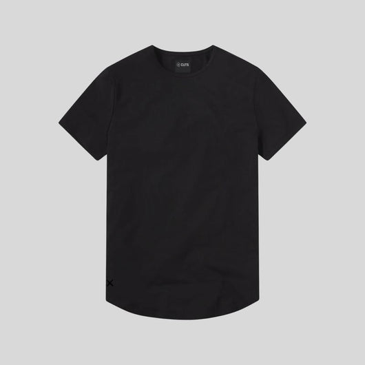 Curve Hem Fitted Crew Neck Tee