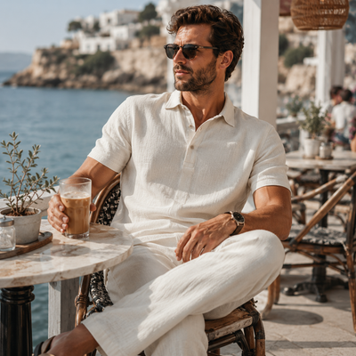 Men’s Linen Beach Two Piece Set