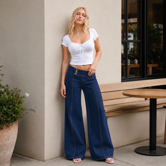 Women's Low Rise Cider Baggy Wide Leg Jeans