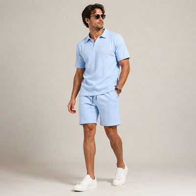 Men's Polo Shirt Shorts Set