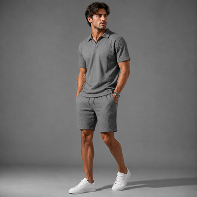 Men's Polo Shirt Shorts Set