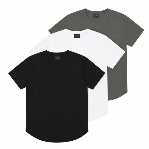 Curve Hem Fitted Crew Neck Tee