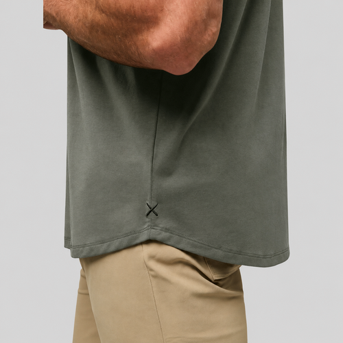 Curve Hem Fitted Crew Neck Tee
