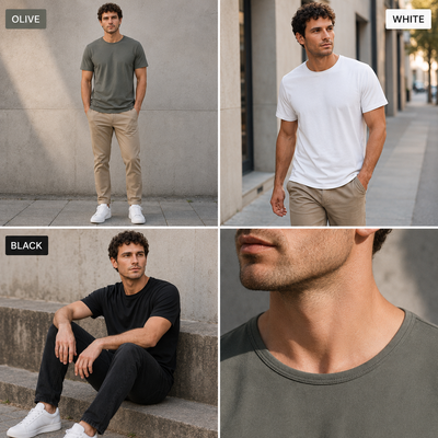 Curve Hem Fitted Crew Neck Tee