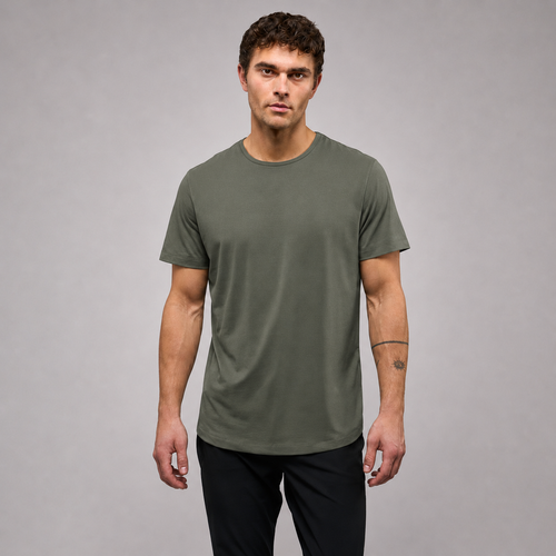 Curve Hem Fitted Crew Neck Tee