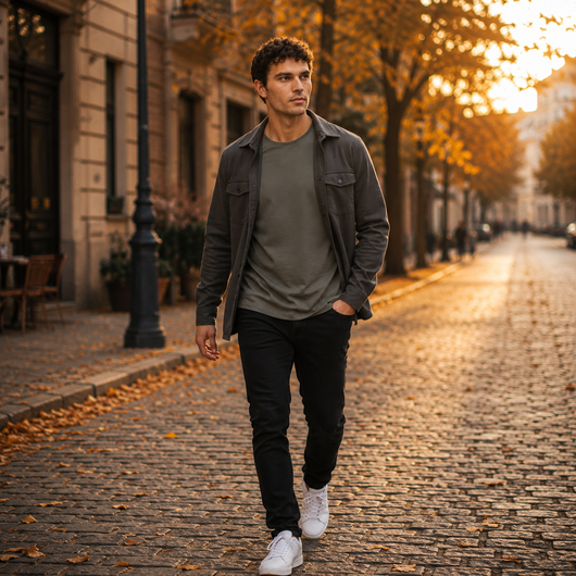 Curve Hem Fitted Crew Neck Tee