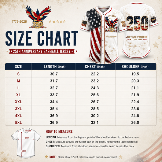 America 250th Anniversary Baseball Jersey