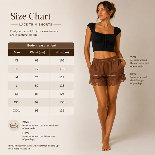 Silky Lace Trim Shorts for Women