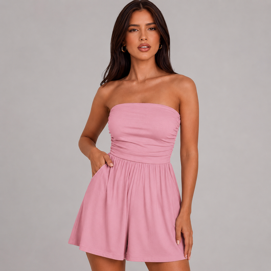 Women's Summer Strapless Tube Romper