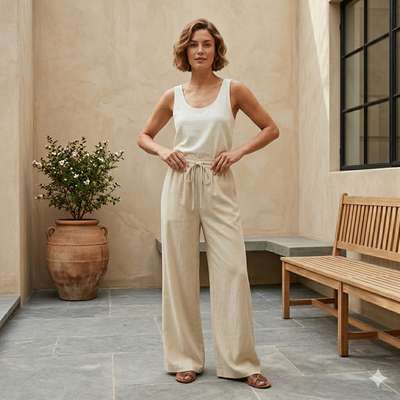 Women’s Palazzo Pants – Lightweight Wide Leg Summer Trousers with Pockets VIP