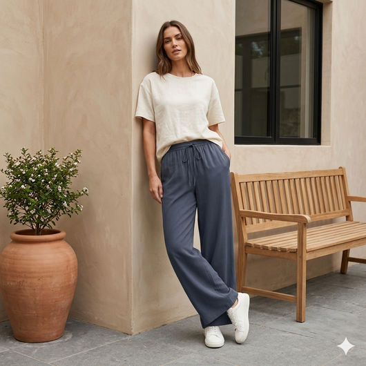 Women’s Palazzo Pants – Lightweight Wide Leg Summer Trousers with Pockets VIP