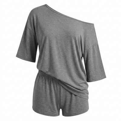 Women's 2-Piece Off-Shoulder Top & Shorts Lounge Set VIP