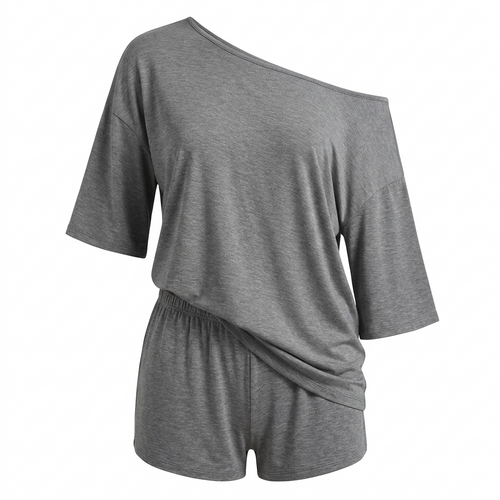 Women's 2-Piece Off-Shoulder Top & Shorts Lounge Set VIP