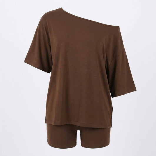 Women's 2-Piece Off-Shoulder Top & Shorts Lounge Set VIP